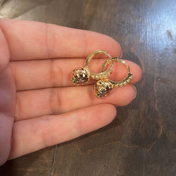 18K Gold Filled Mystical Topaz CZ Zircon Earrings - Picture 9 of 14